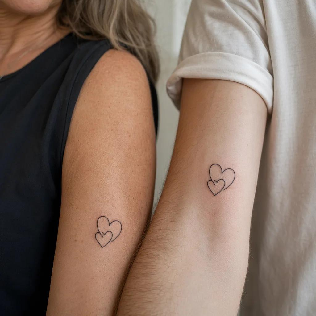 idée tatouage mère et fils cœurs mère-fils minimalistes