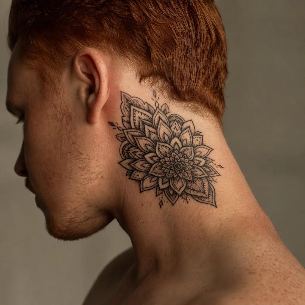 nacken-tattoo ornamentales mandala