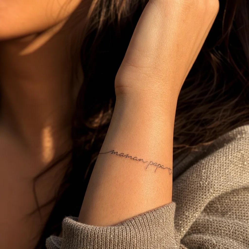 idée tatouage parents maman papa single-line