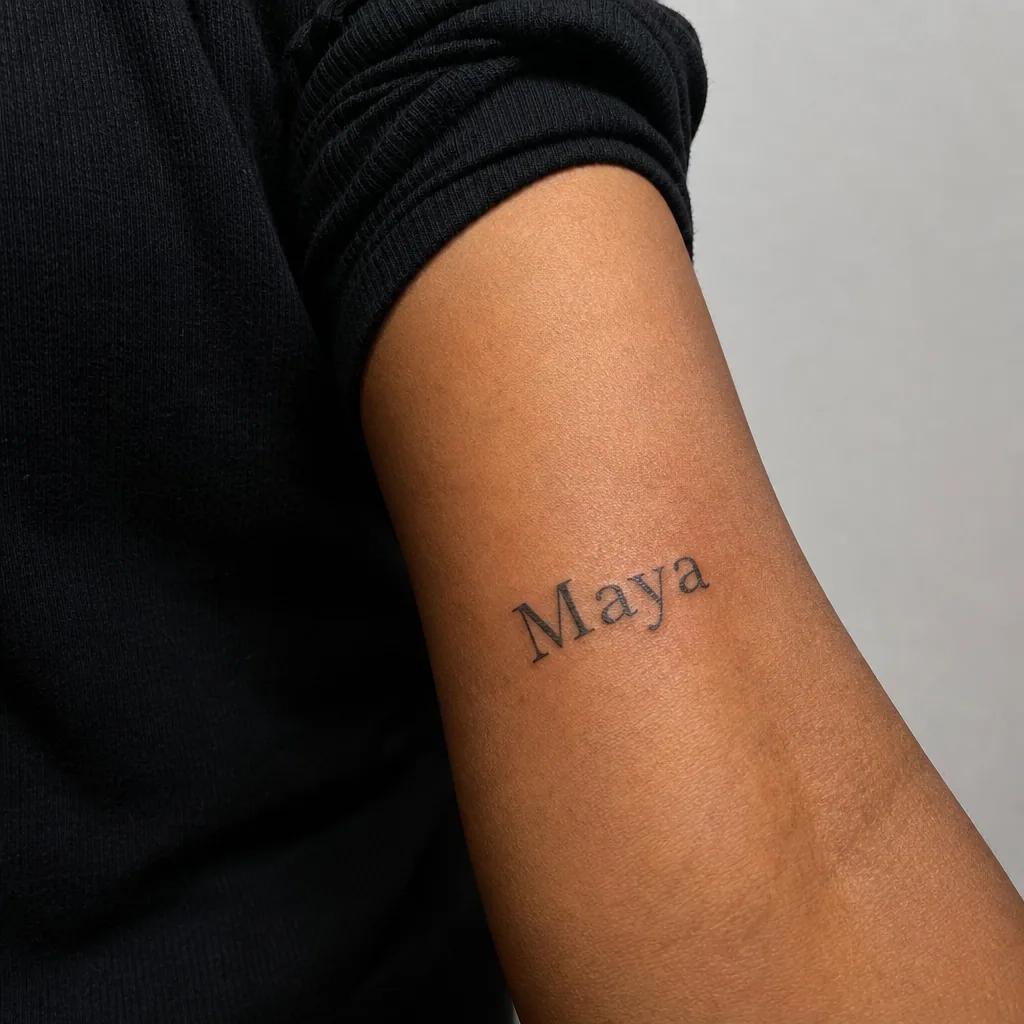 idée tatouage prénom prénom manuscrit élégant
