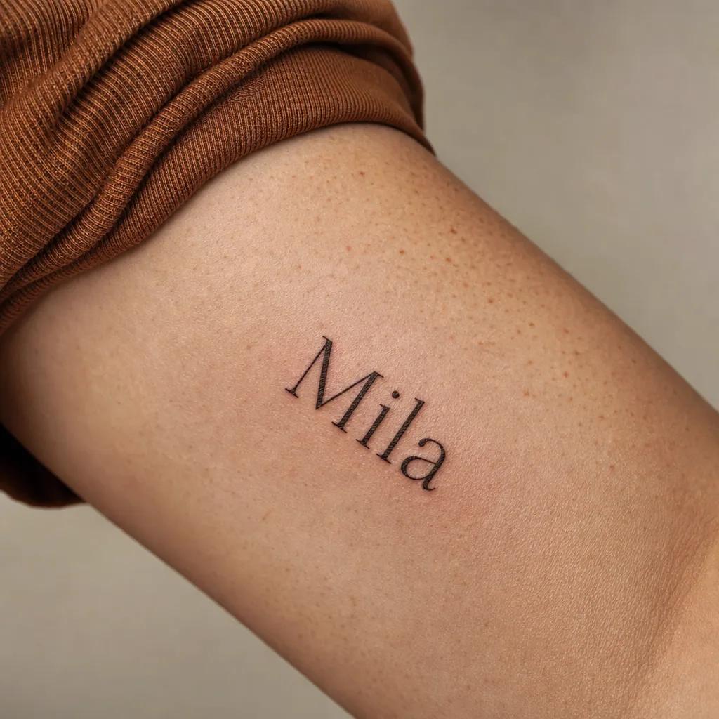 idée tatouage prénom prénom abstrait
