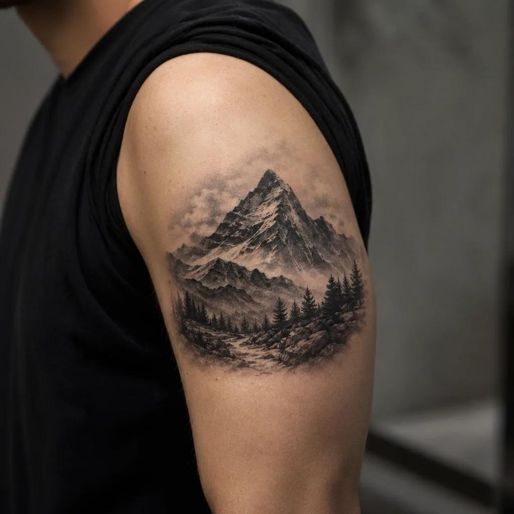 reise-tattoo kompass blackwork