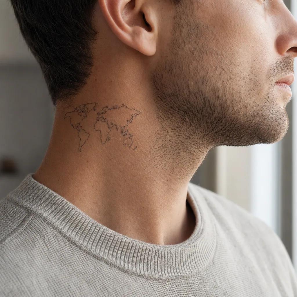 reise-tattoo tropischer zweig floral