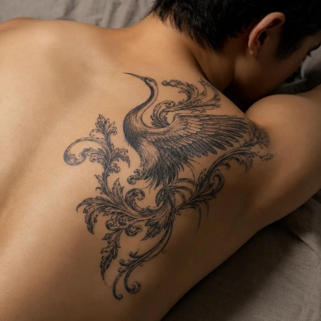 rücken-tattoo barocker zierschädel