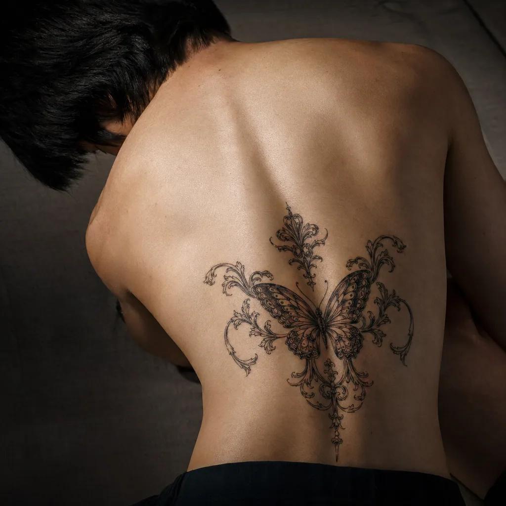 schmetterling-tattoo ornamentaler schmetterling barock