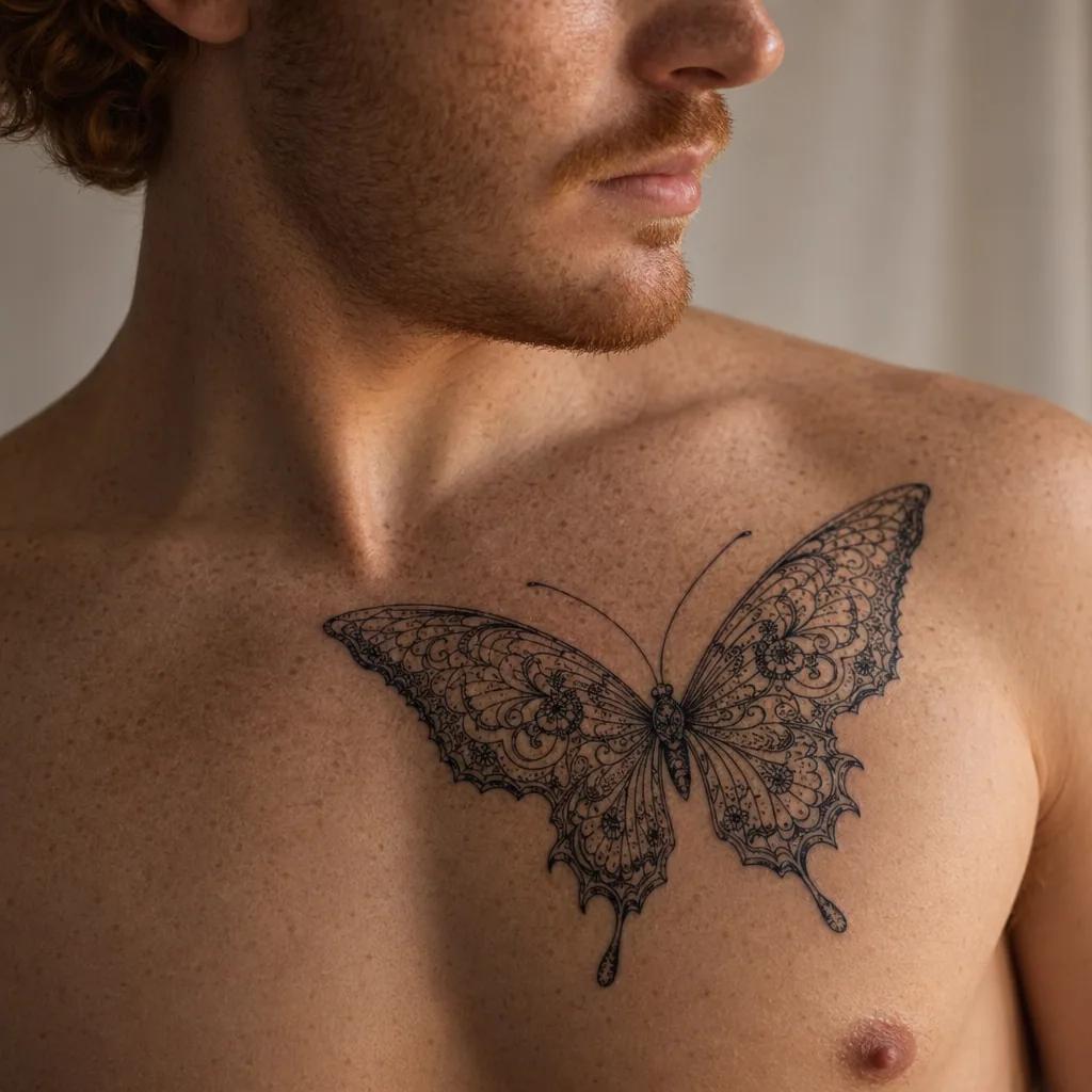 schmetterling-tattoo schmetterling im spitzenstil