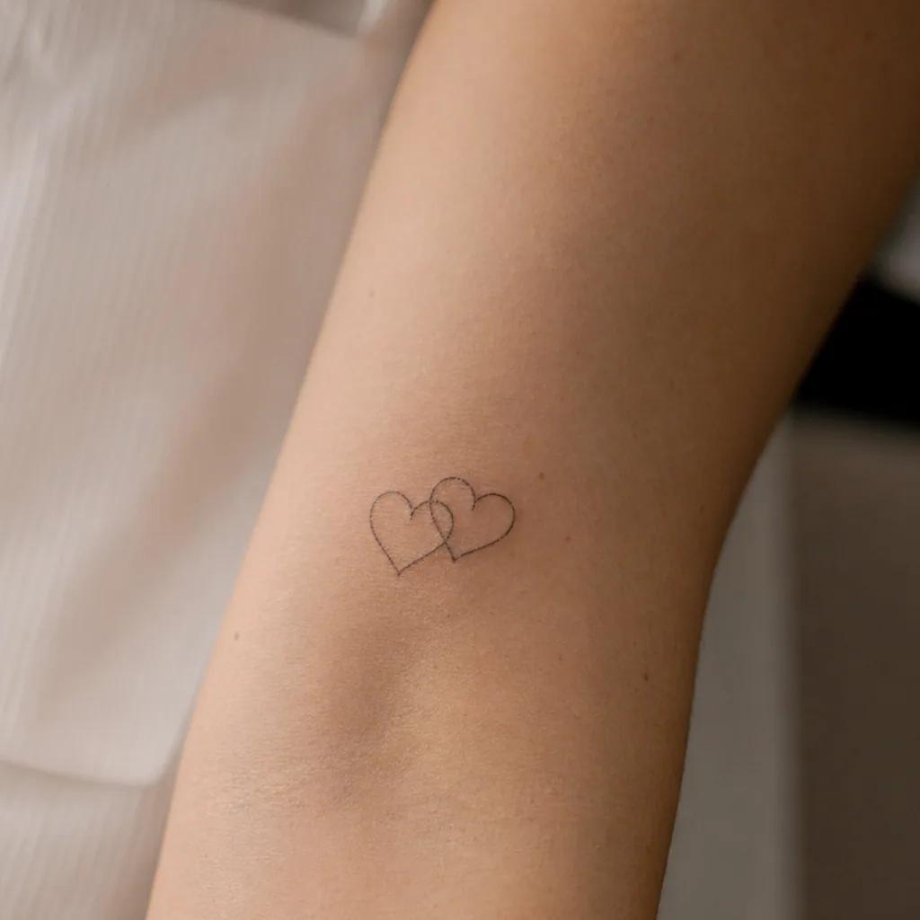 idée tatouage sœurs cœurs sœurs minimalistes