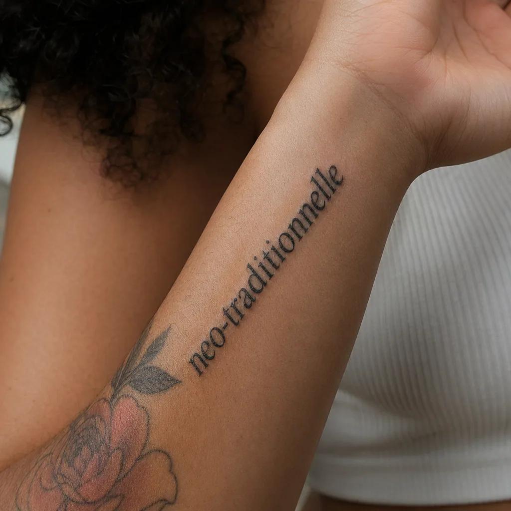 spruch-tattoo neo-traditional spruch