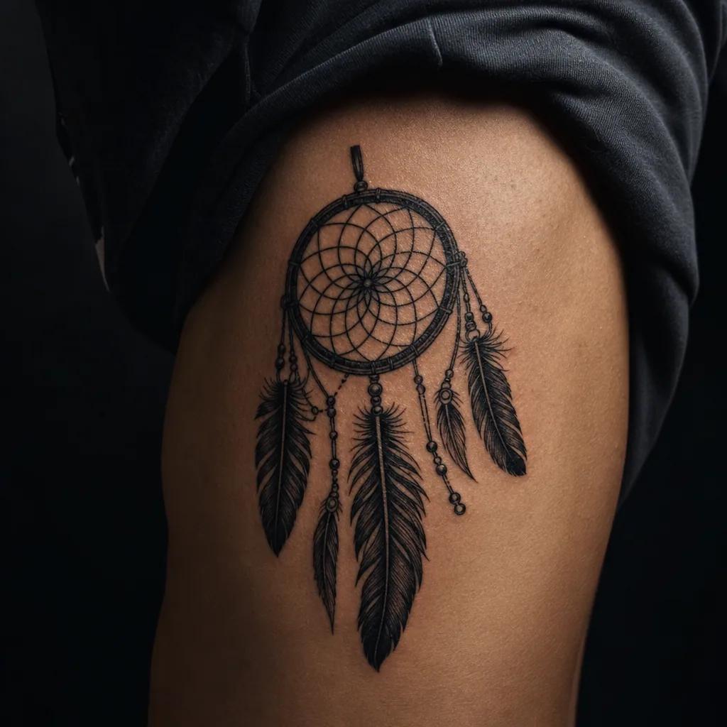traumfänger-tattoo dichtes blackwork