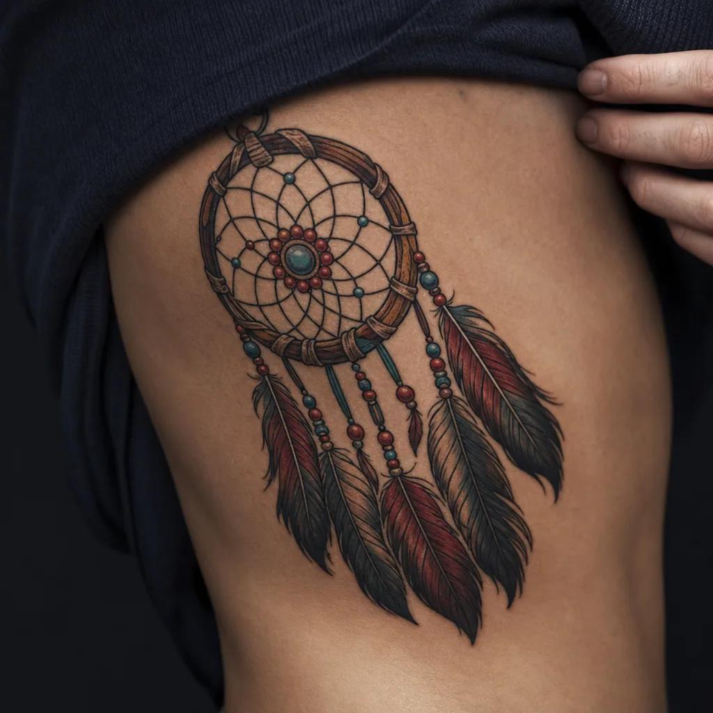 traumfänger-tattoo neo-traditional traumfänger