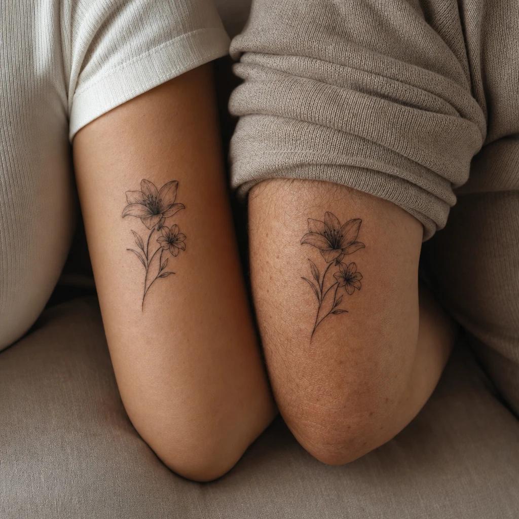 vater-tochter-tattoo blume für vater und tochter