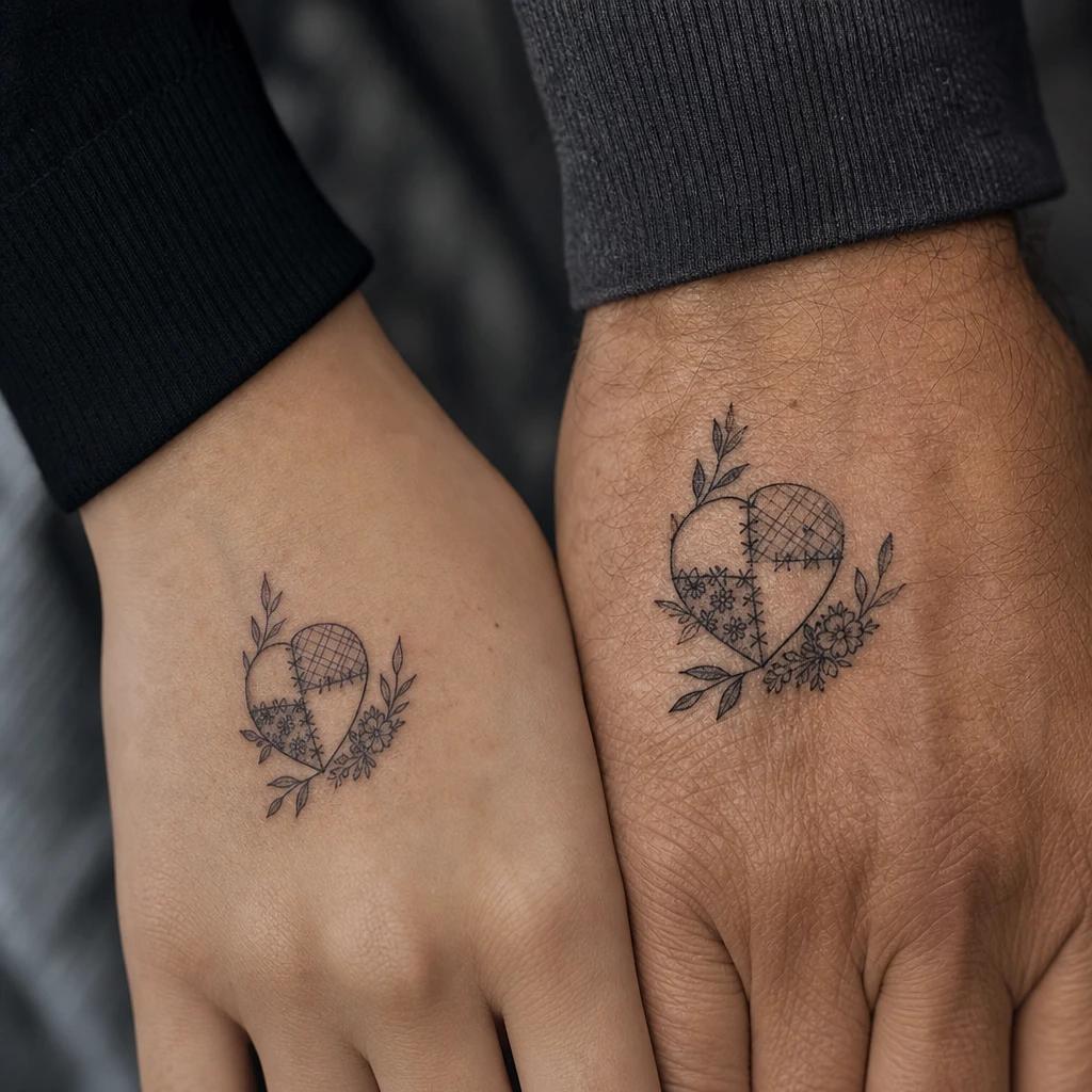 vater-tochter-tattoo familie flash patchwork