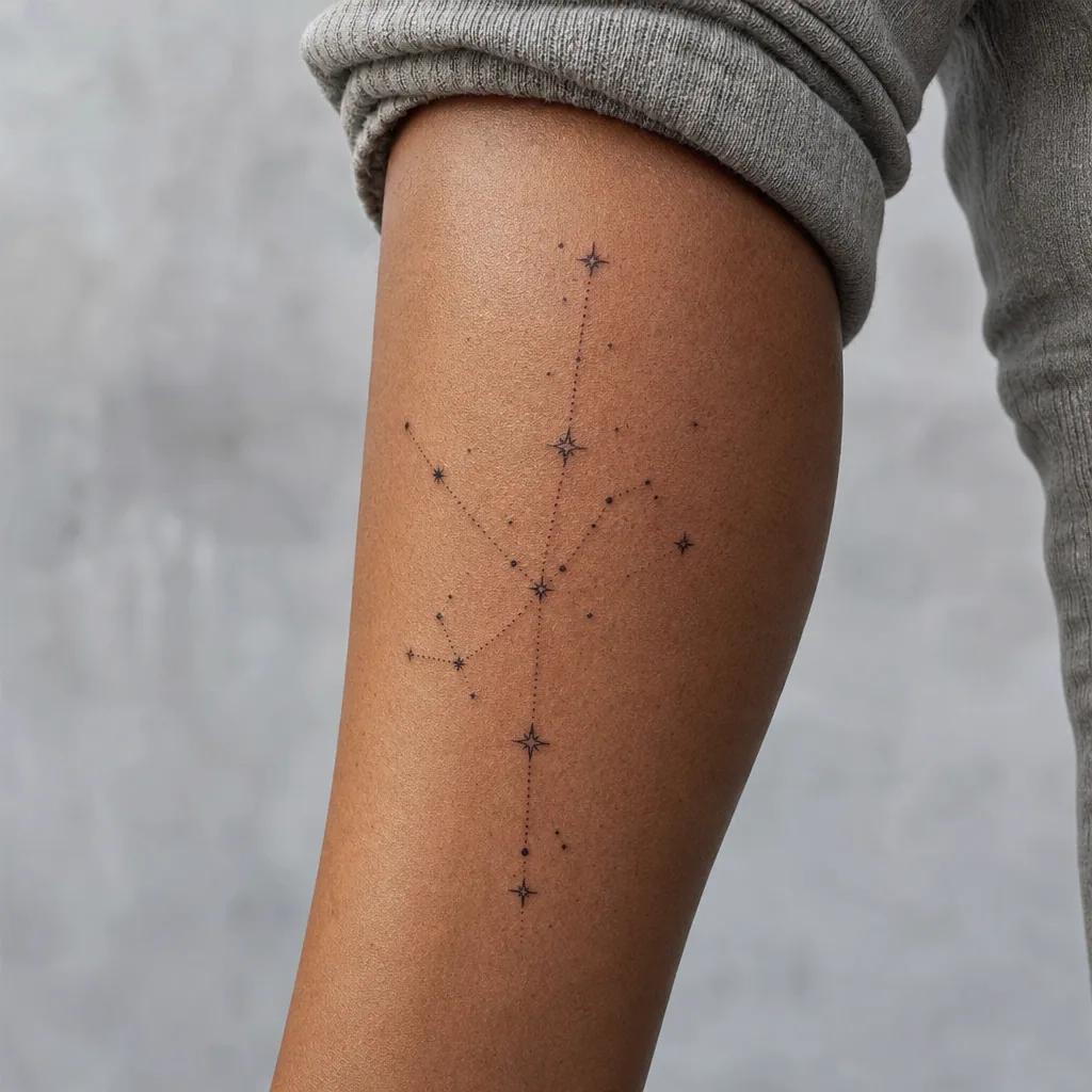 idée tatouage voyage constellation dotwork