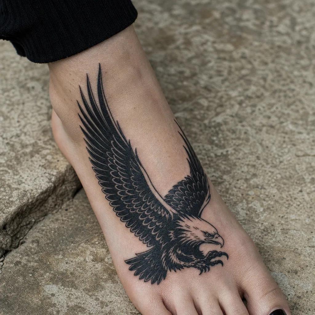 idée tatouage voyage aigle puissant blackwork