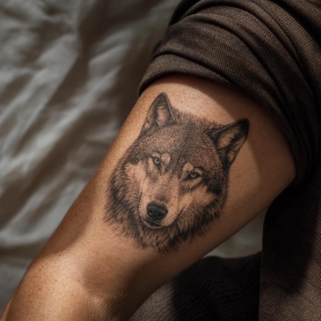 wolf-tattoo realistisches wolf-portrait