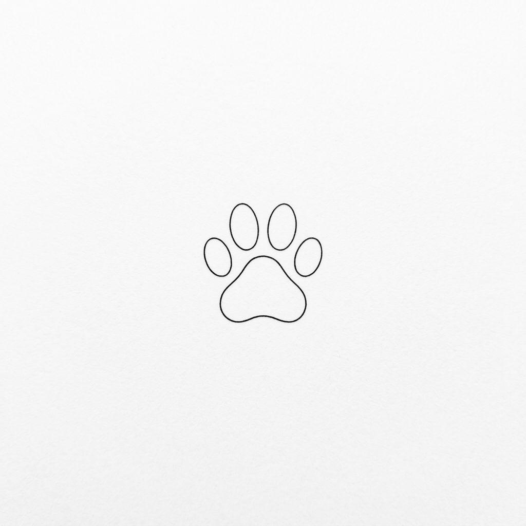 hund-tattoo minimalistische pfote