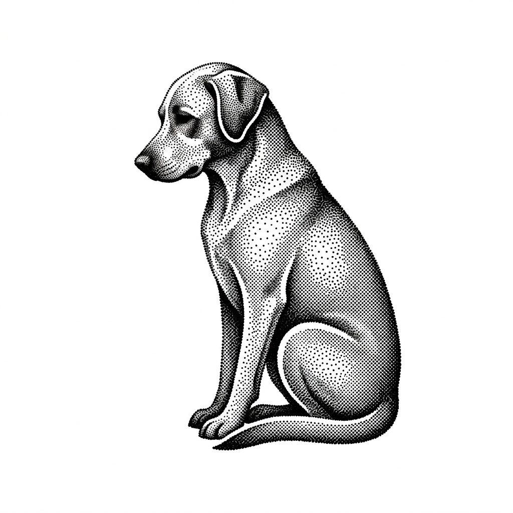 hund-tattoo dotwork hund
