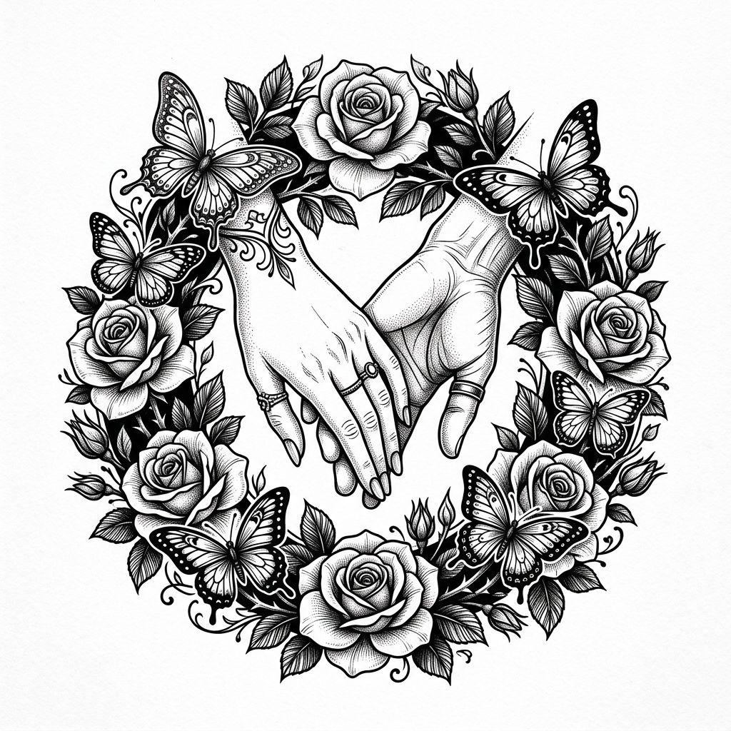 idée tatouage couple couple illustratif premium