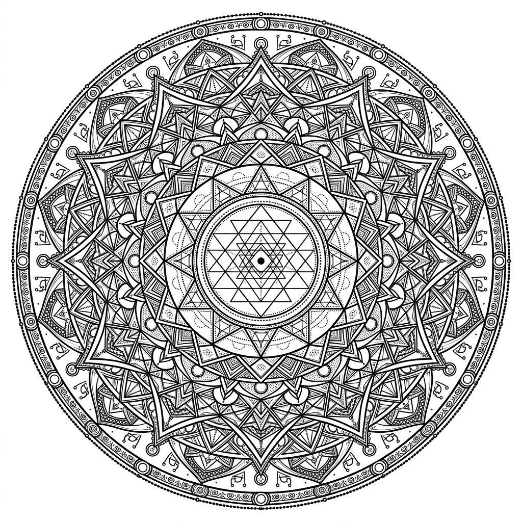 oberschenkel-tattoo geometrisches mandala