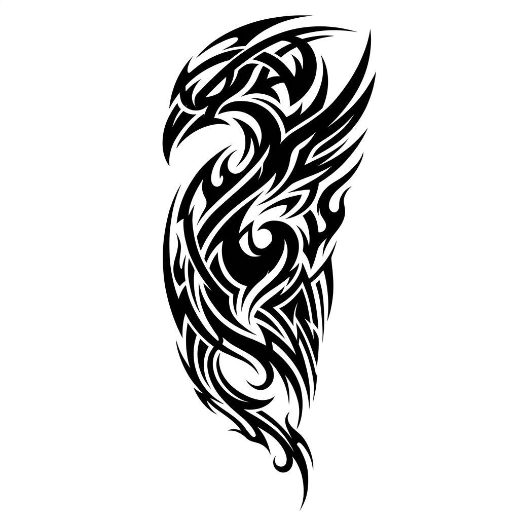 oberschenkel-tattoo modernes tribal-motiv