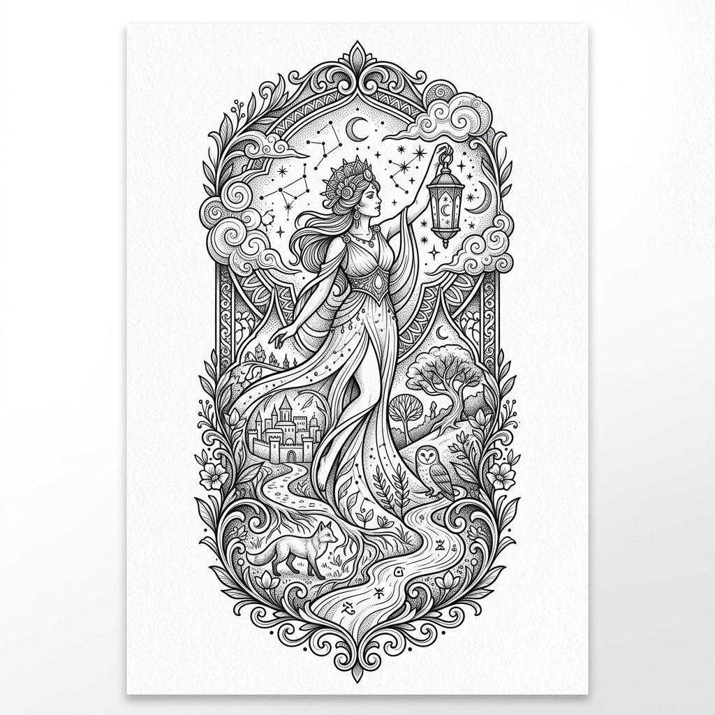 oberschenkel-tattoo premium illustratives motiv