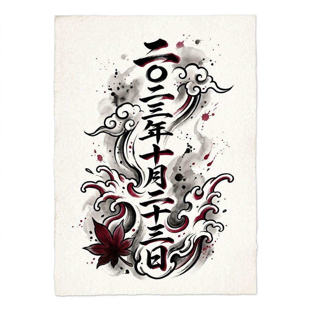 idée tatouage date de naissance date kanji japonais