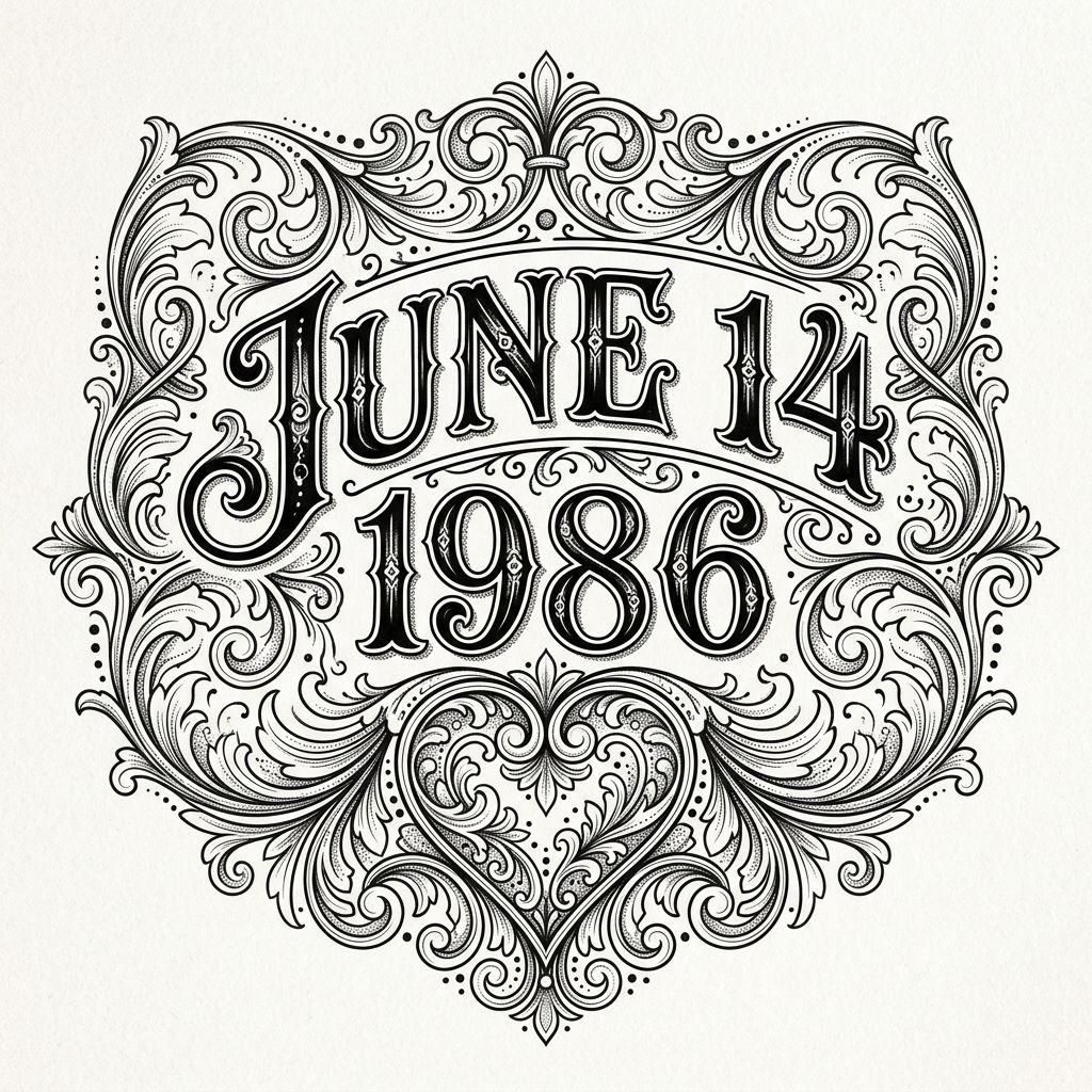idée tatouage date de naissance date ornementale