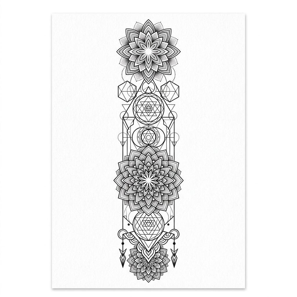 idée tatouage emplacement sternum géométrique