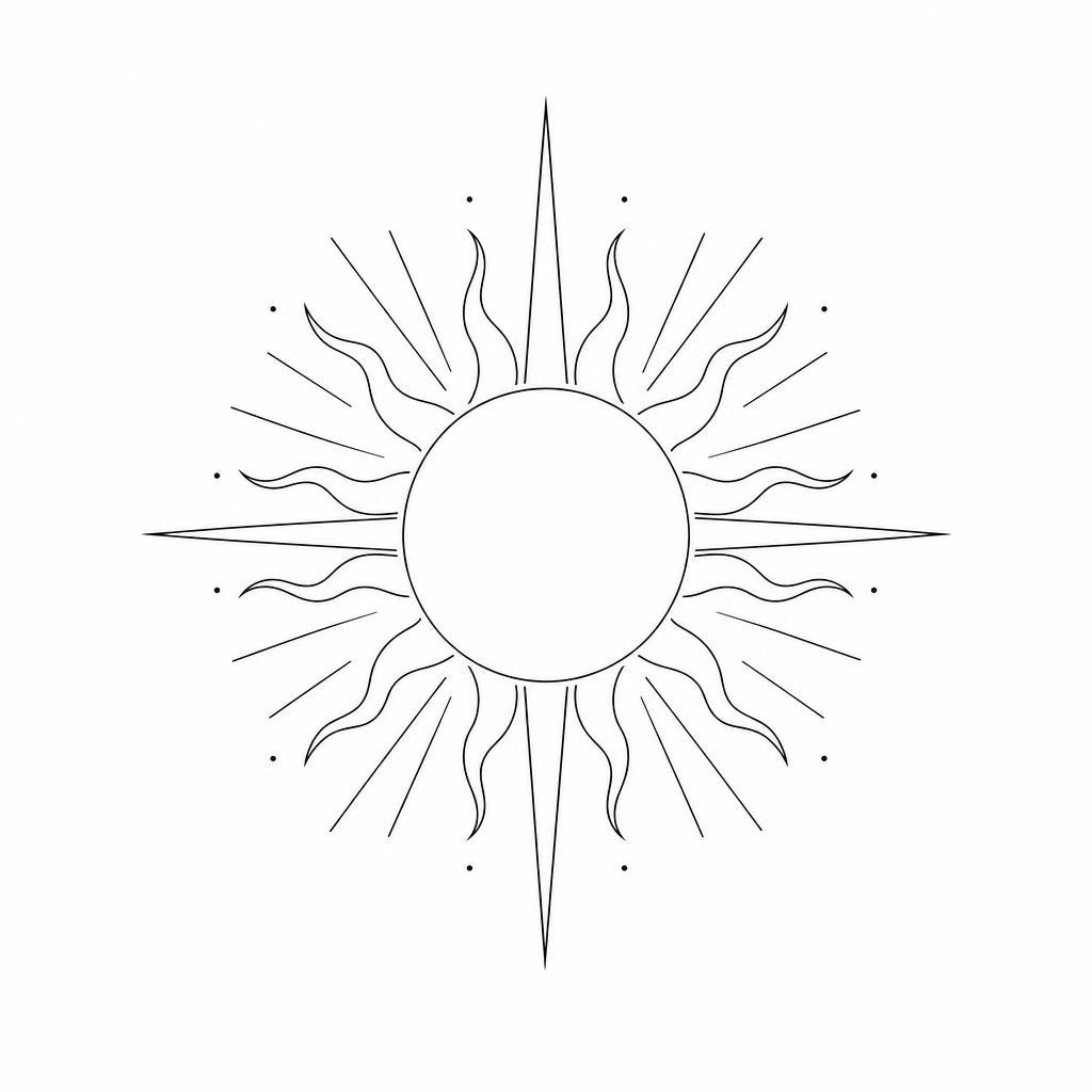 schulter-tattoo minimalistische sonne