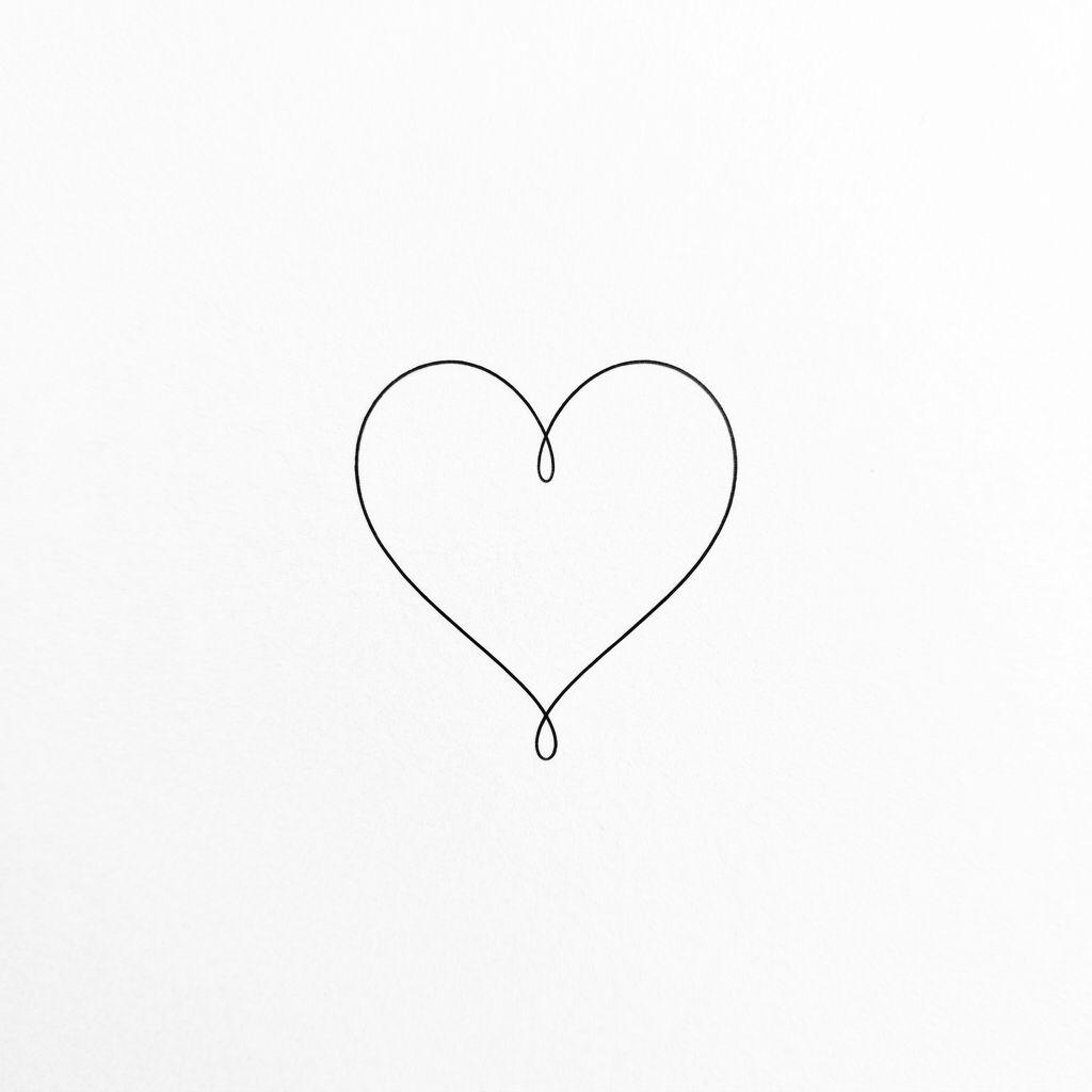 herz-tattoo herz single-line minimalistisch