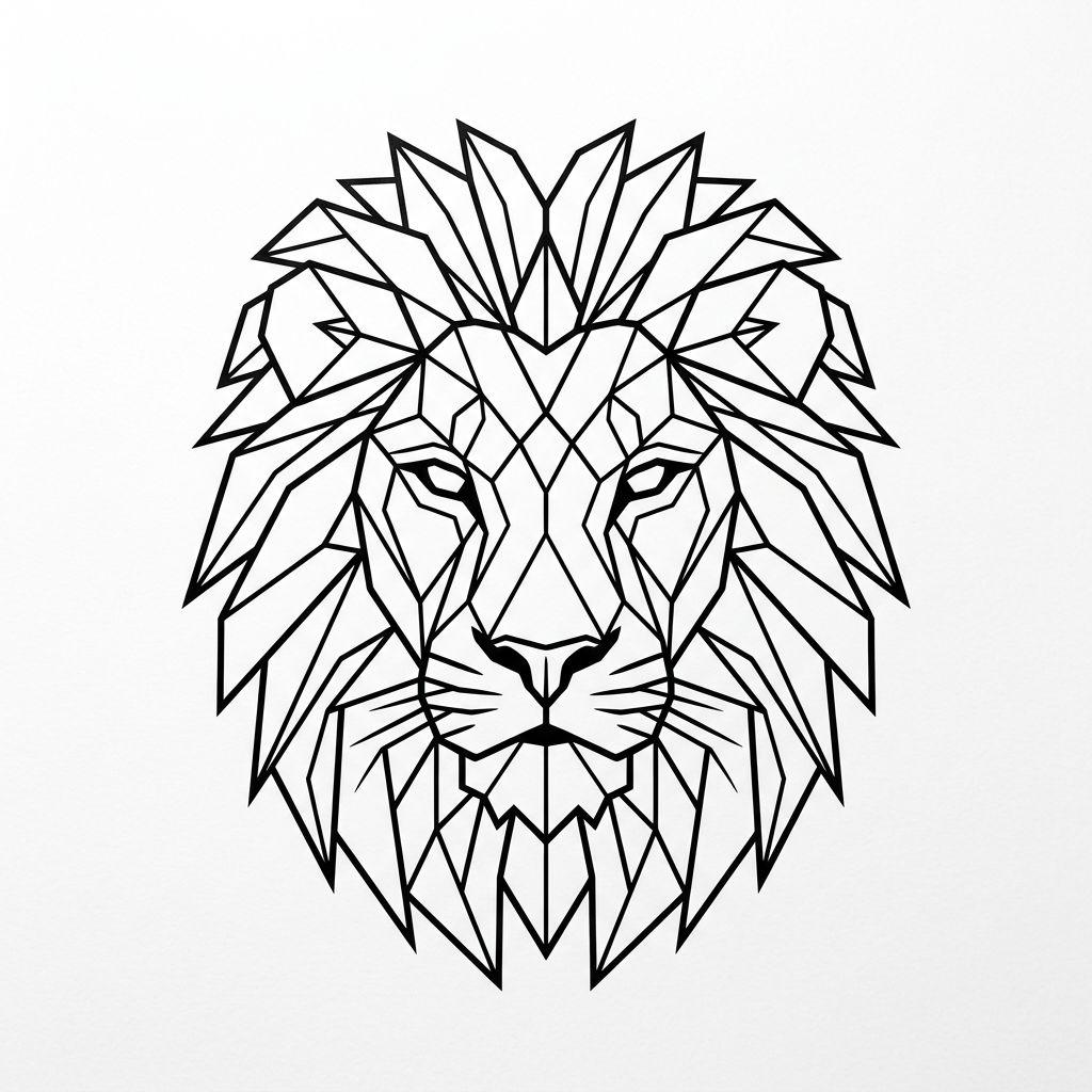 löwe-tattoo geometrischer löwe
