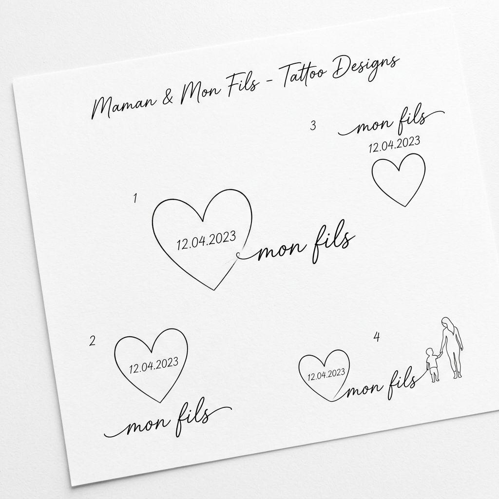 mutter-sohn-tattoo geburtsdatum fineline