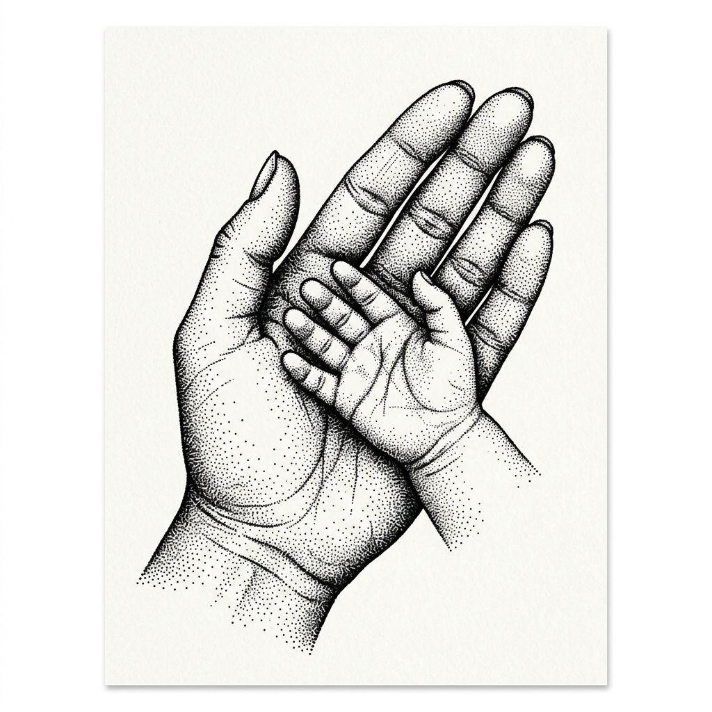 mutter-sohn-tattoo abdrücke in dotwork