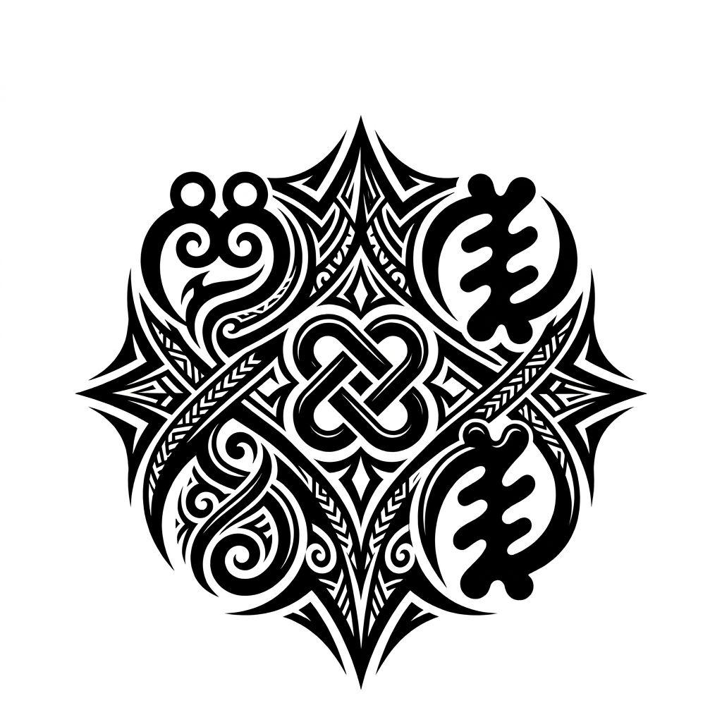 mutter-sohn-tattoo tribal adinkra-symbol