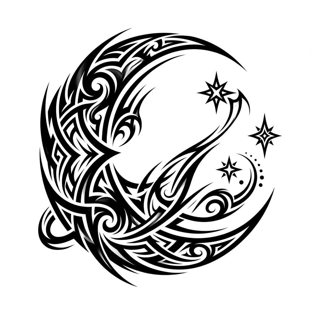 mond-tattoo mond tribal modern