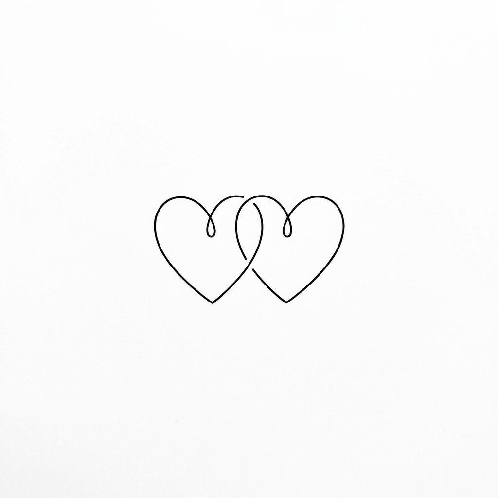 paar-tattoo minimalistische herzen