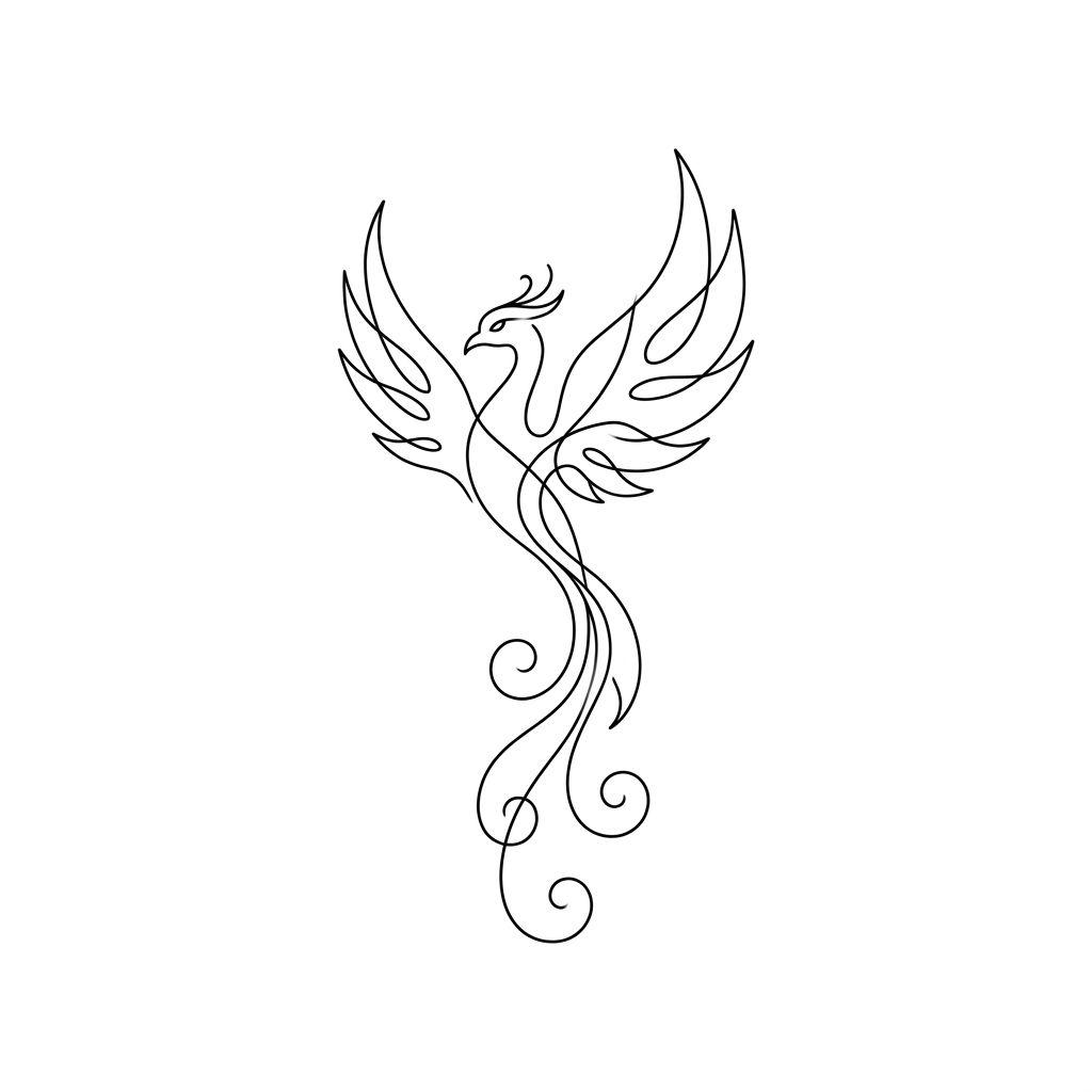 phoenix-tattoo phoenix single-line minimalistisch