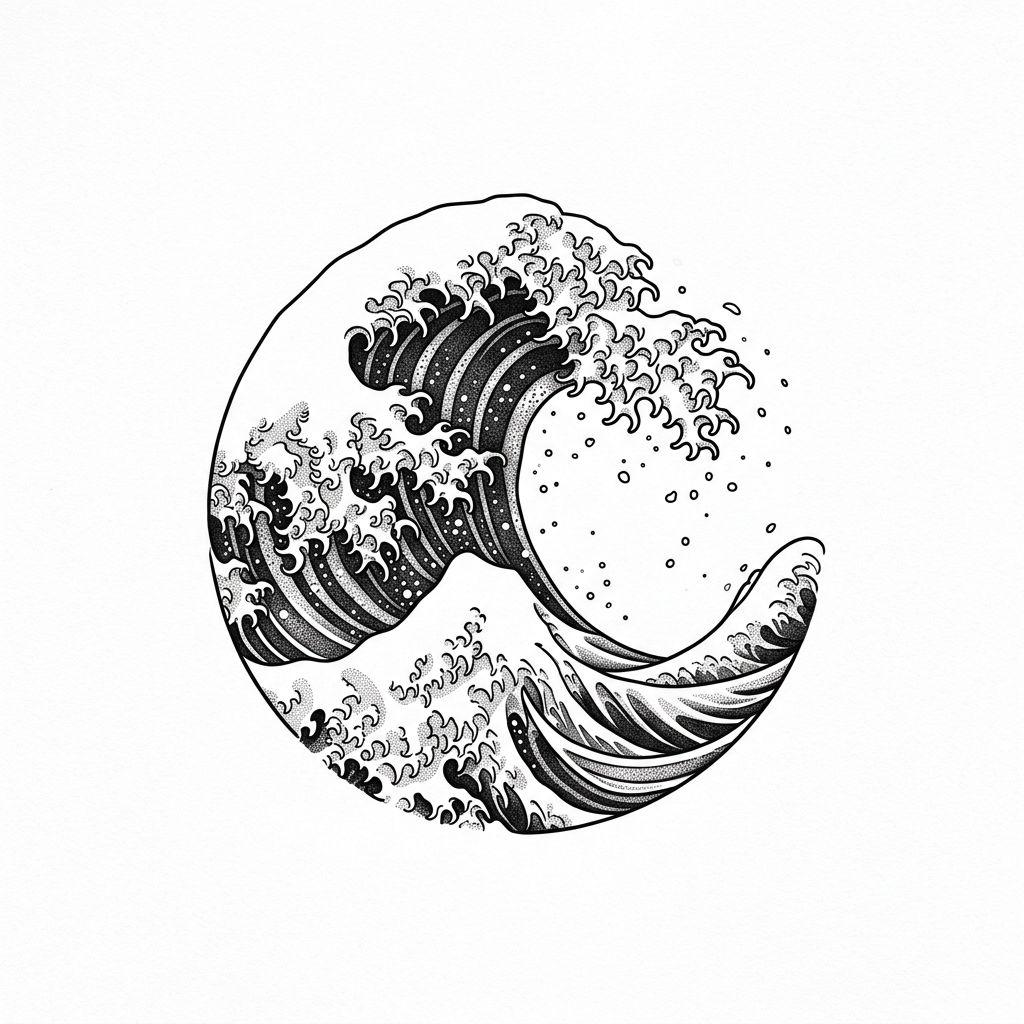 fuß-tattoo japanische welle