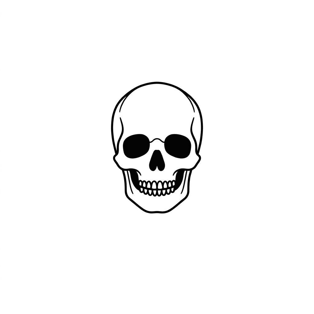 fuß-tattoo minimalistischer totenkopf