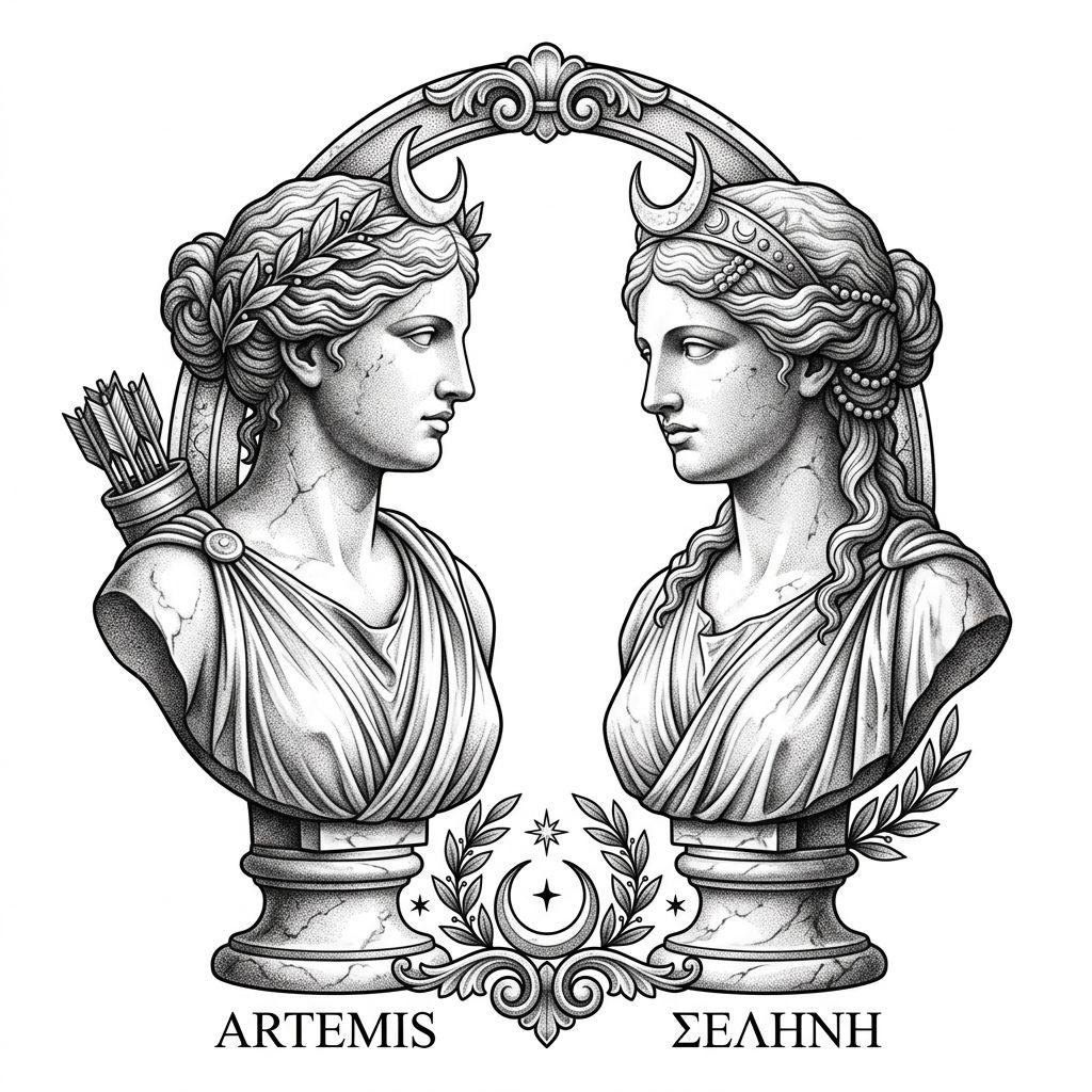 schwester-tattoo artemis und selene