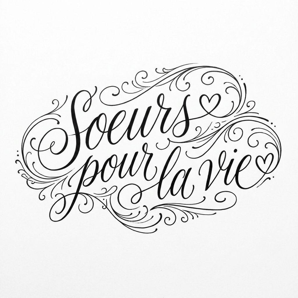 schwester-tattoo lettering schwestern fürs leben