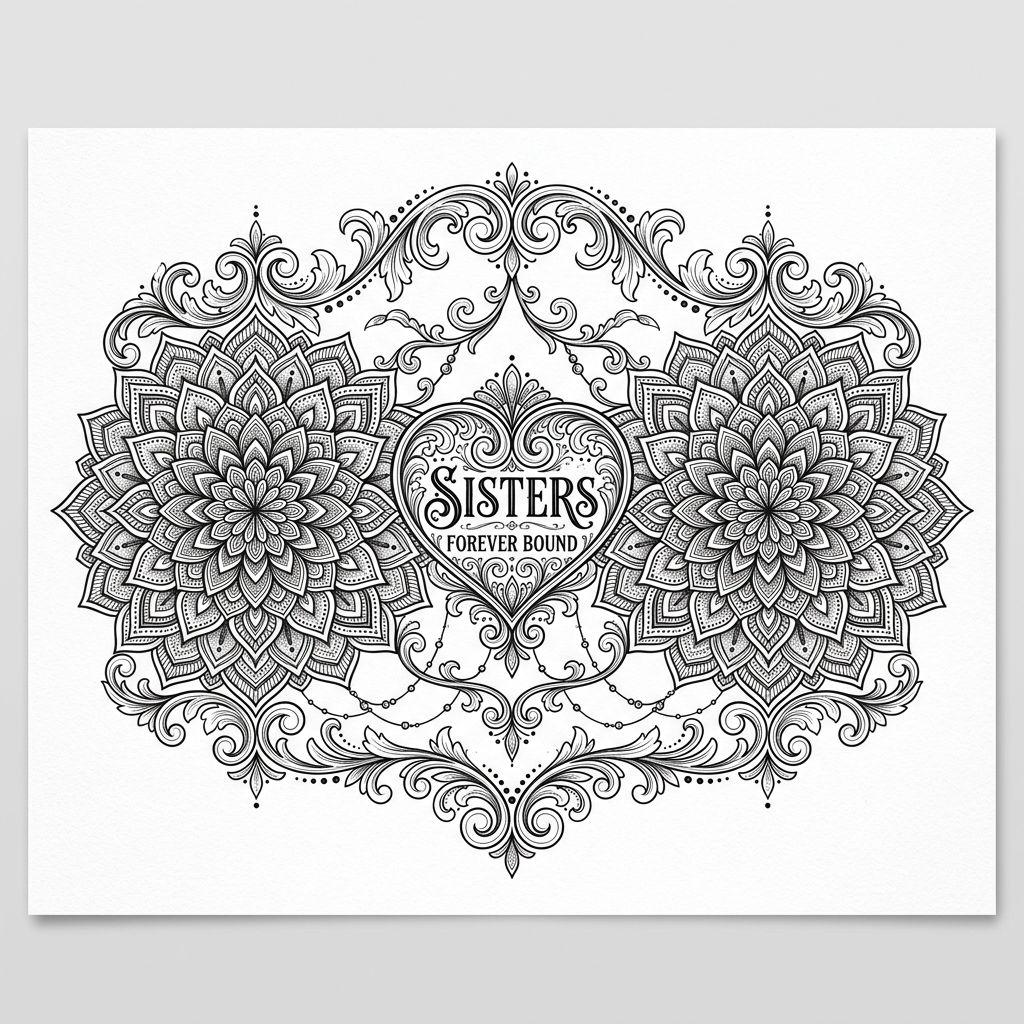idée tatouage sœurs mandalas sœurs ornemental