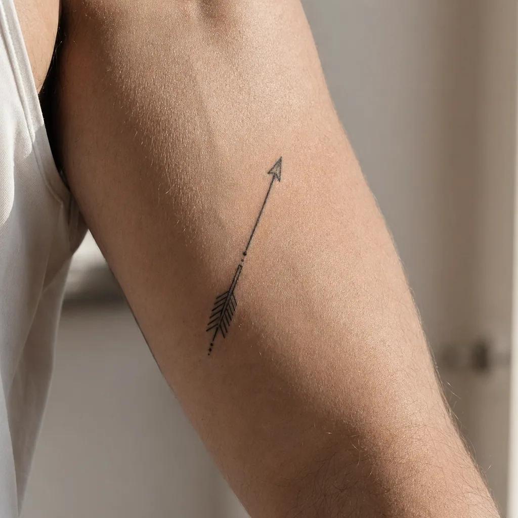 idée tatouage bras homme flèche minimaliste