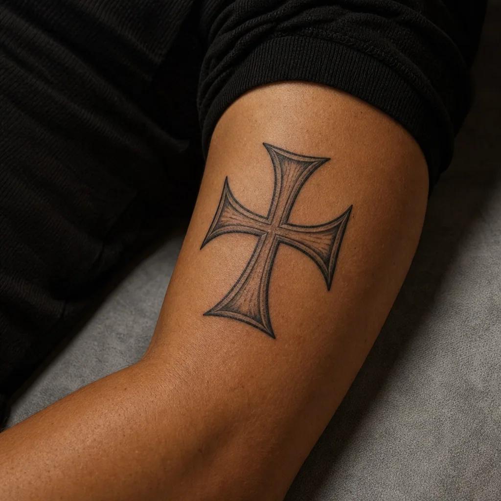 idée tatouage bras homme croix templière