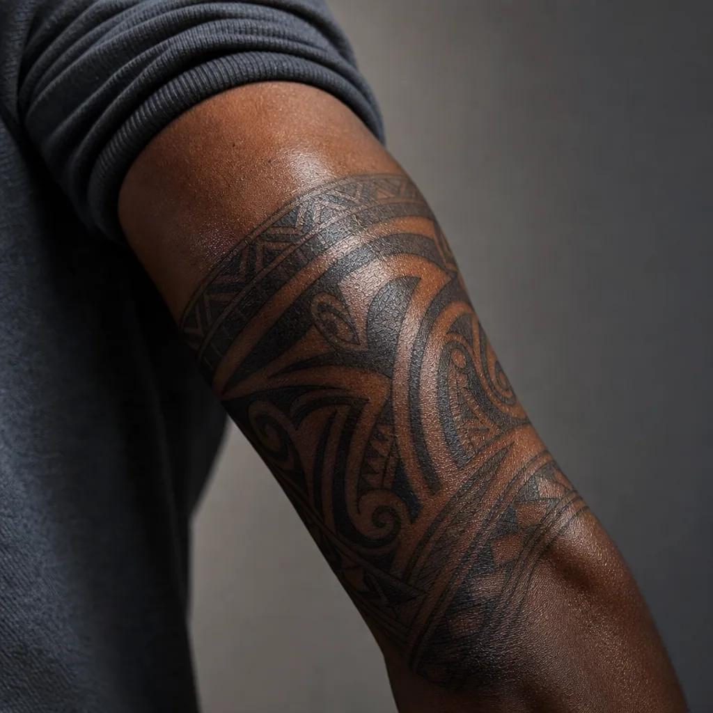 idée tatouage bras homme maori arm band