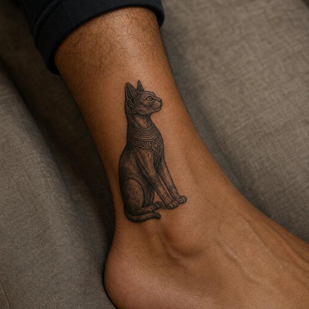 idée tatouage chat chat egyptien bastet