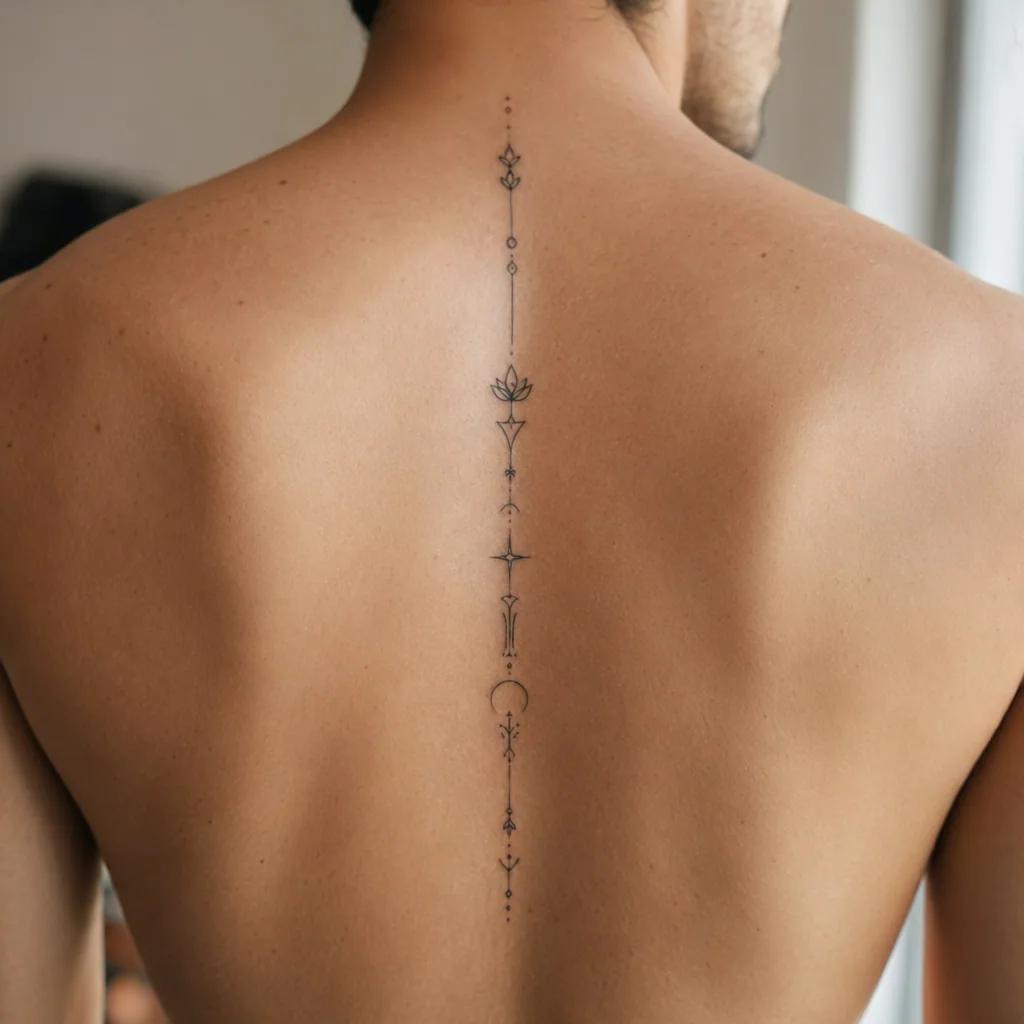 idée tatouage colonne vertébrale phrase verticale minimaliste