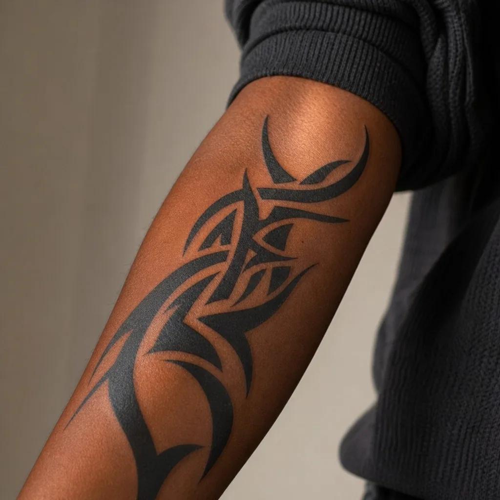 idée tatouage cover blackout tribal moderne