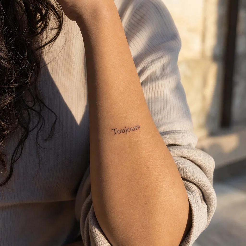 idée tatouage écriture écriture single-line minimaliste