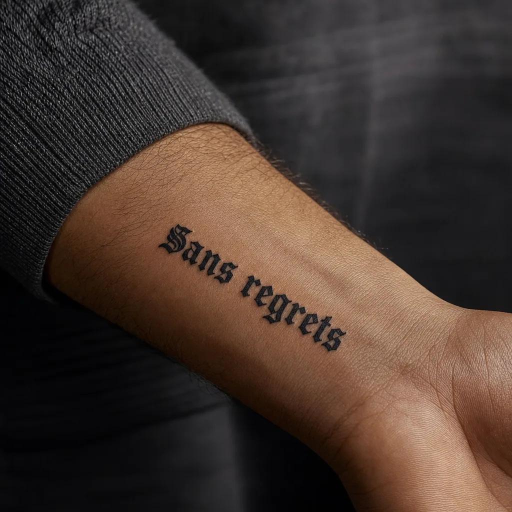 idée tatouage écriture lettrage blackletter gothique